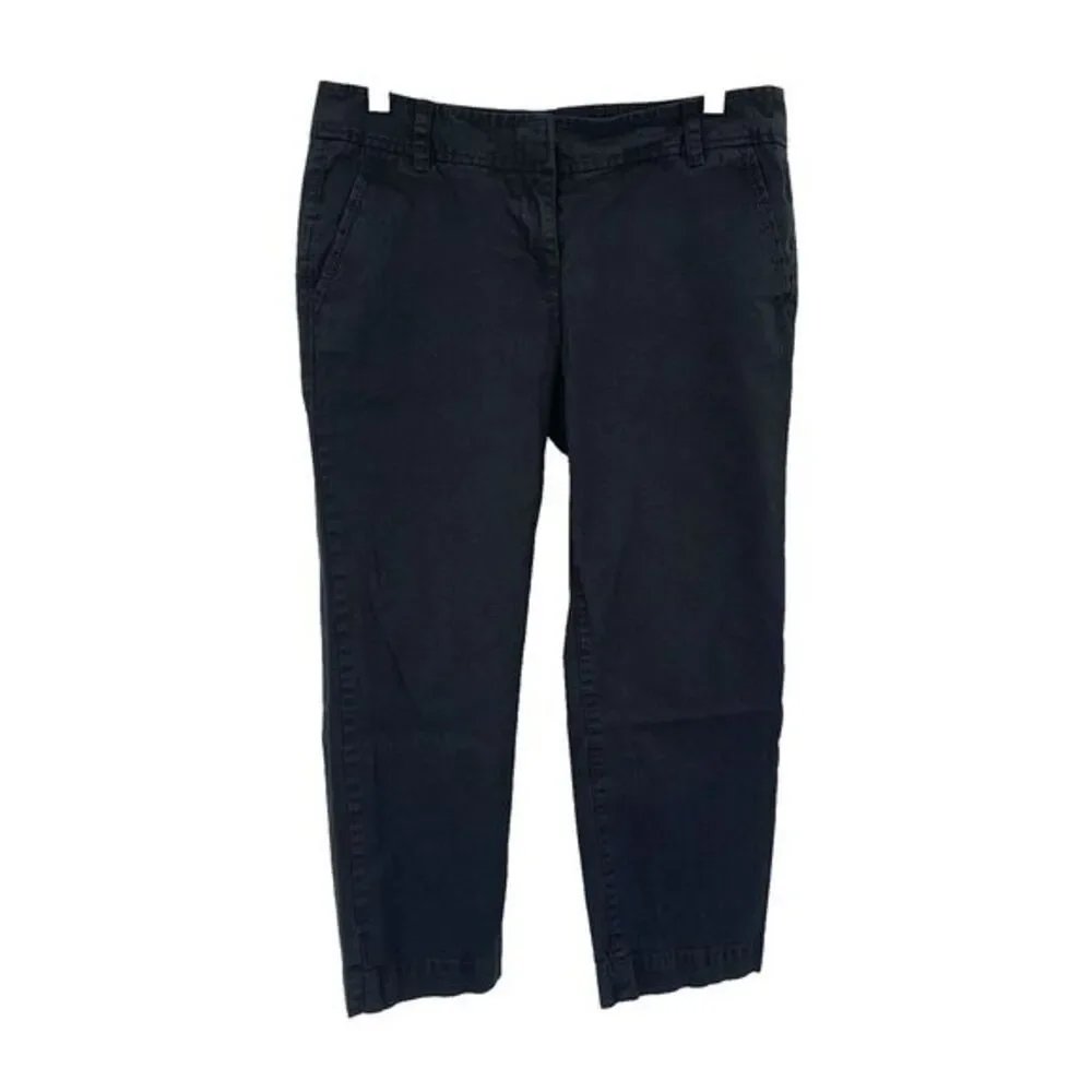 ANNE TAYLOR LOFT Black Cotton Blend Narrow Leg Women's Capri Pants Size 4 - Picture 7 of 8